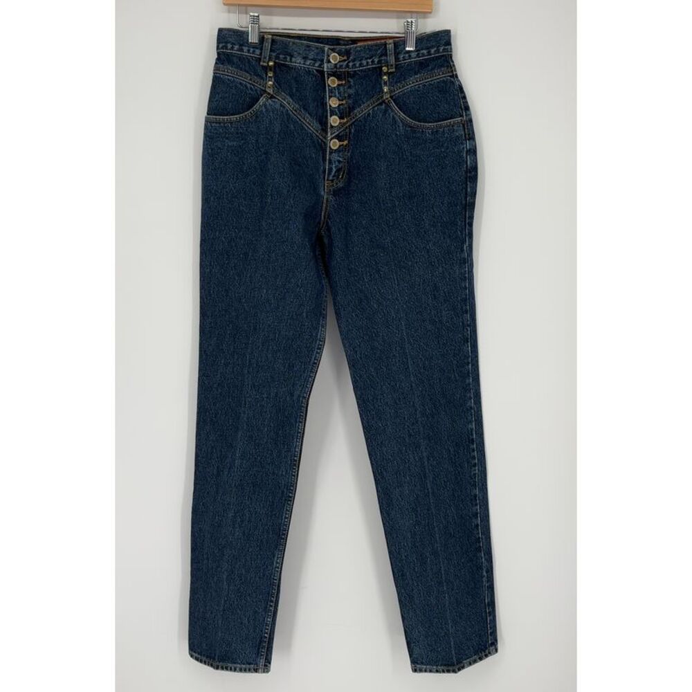 Lawman Western Lawman Western High Rise Denim Jeans with Button Detail